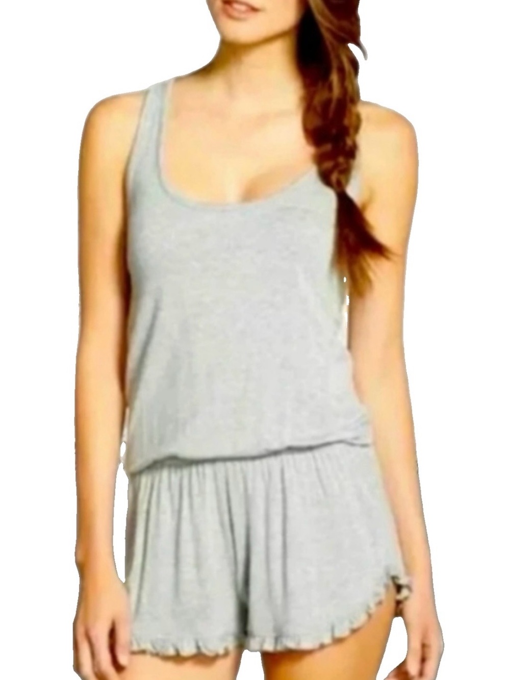 Spiritual Gangster Tank Romper Shorts Women’s Gray Romper Size Medium & Large